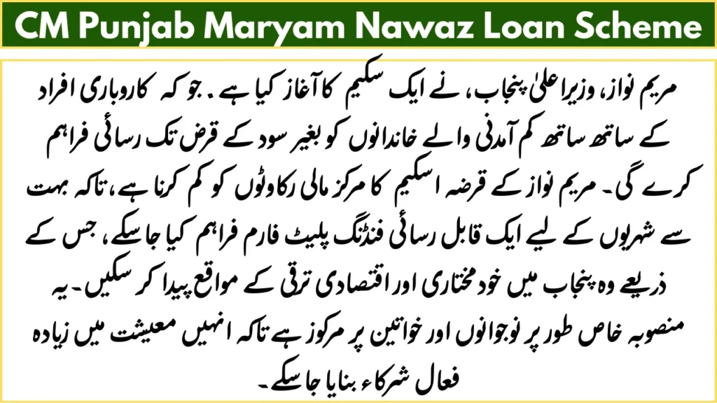 CM Punjab Loan Scheme