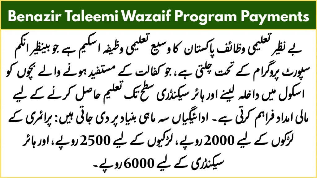 Benazir Taleemi Wazaif Check Online 2026 Complete Guide 2 Benazir Taleemi Wazaif Program Payments