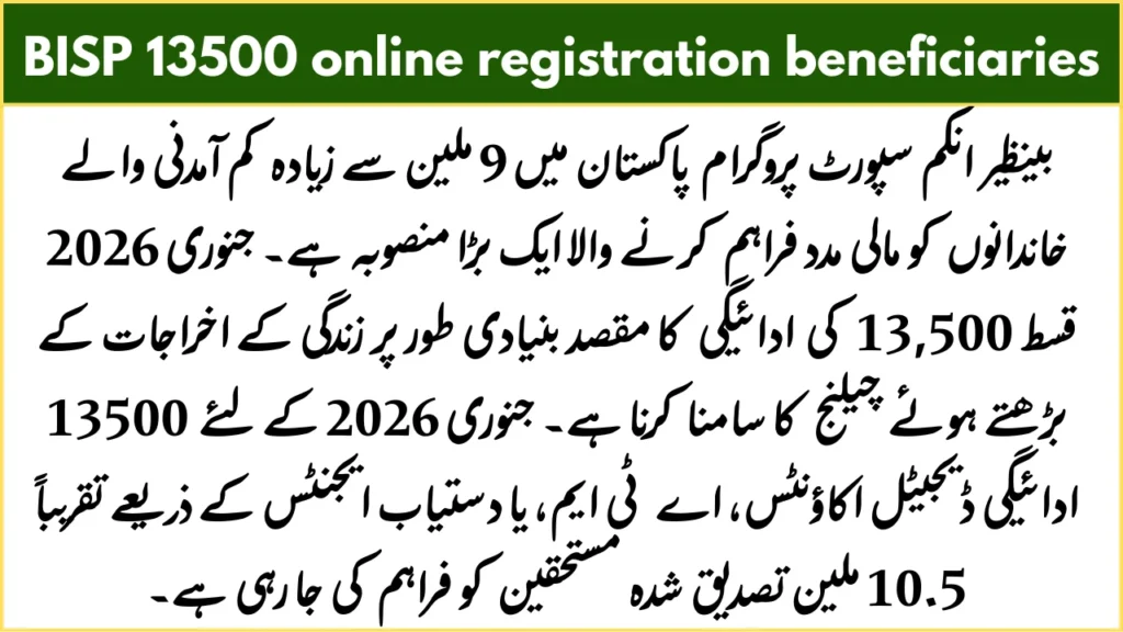 bisp 13500 online registration beneficiaries